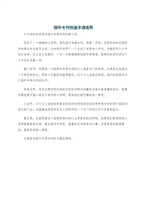 国外专利快速申请流程