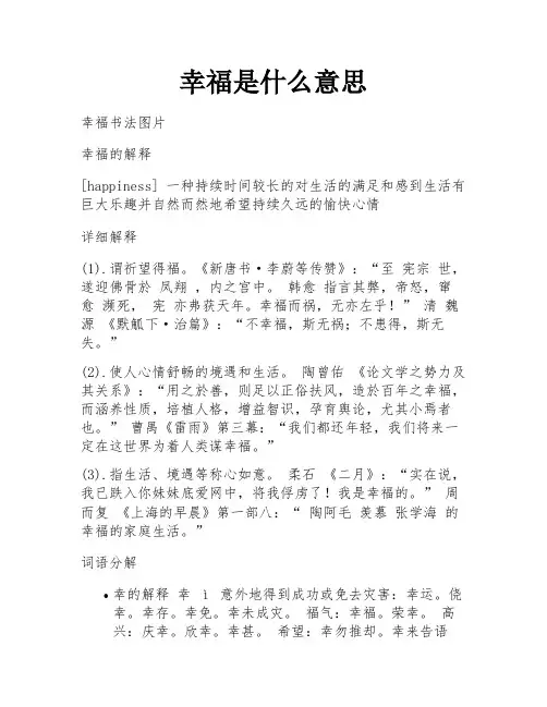 幸福是什么意思
