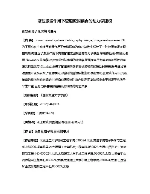 液压激波作用下管道流固耦合的动力学建模