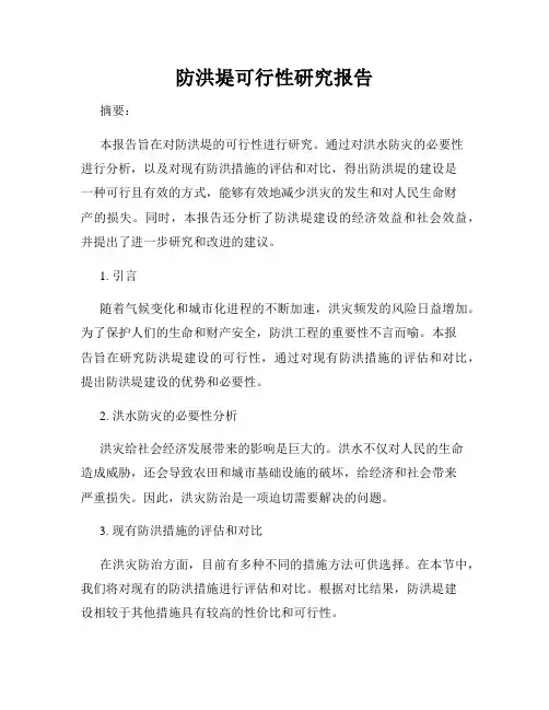 防洪堤可行性研究报告