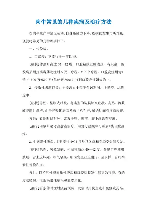 肉牛常见的几种疾病及治疗方法