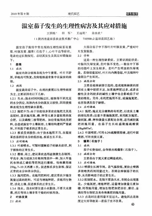 温室茄子发生的生理性病害及其应对措施