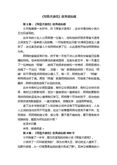 《导盲犬迪克》优秀读后感