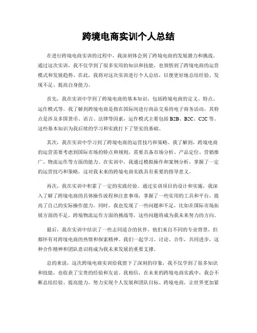 跨境电商实训个人总结