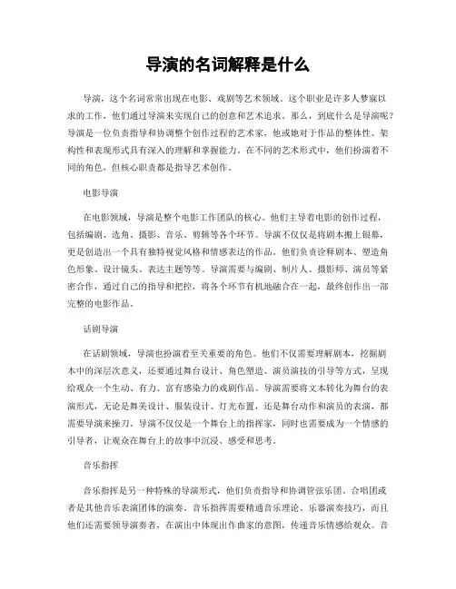 导演的名词解释是什么