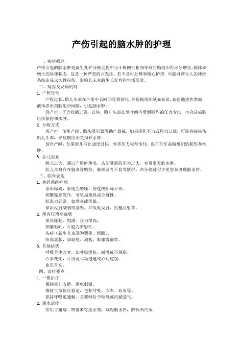 产伤引起的脑水肿的护理