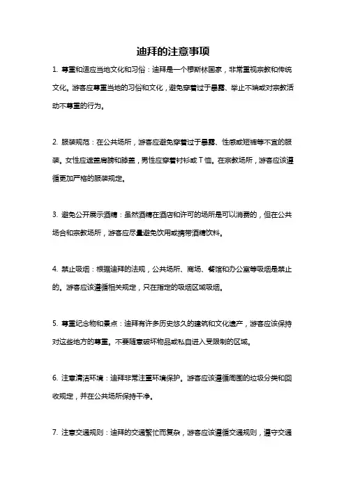 迪拜的注意事项