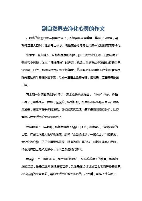 到自然界去净化心灵的作文