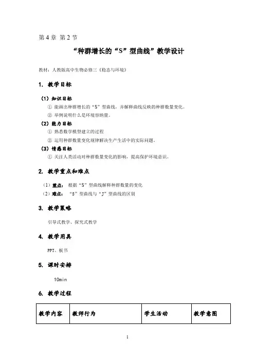 种群增长的S型曲线