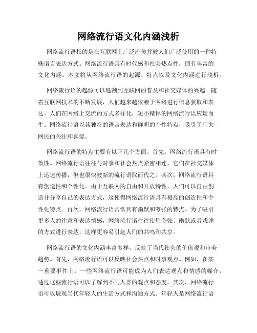 网络流行语文化内涵浅析
