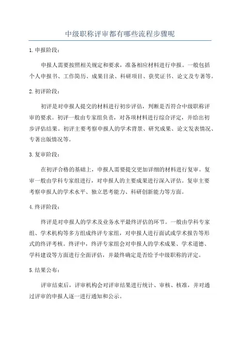 中级职称评审都有哪些流程步骤呢