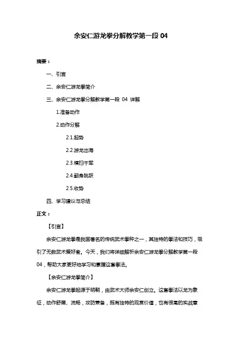 余安仁游龙拳分解教学第一段04