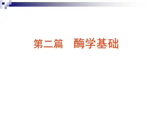 酶学基础---酶的分子结构与催化功能