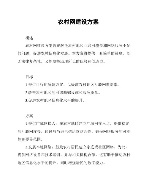 农村网建设方案