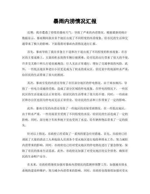 暴雨内涝情况汇报