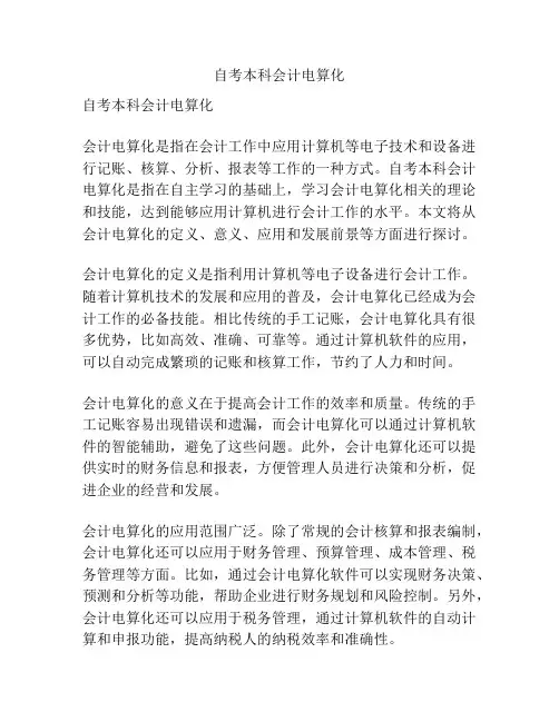 自考本科会计电算化