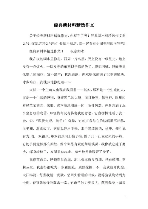 经典新材料精选作文
