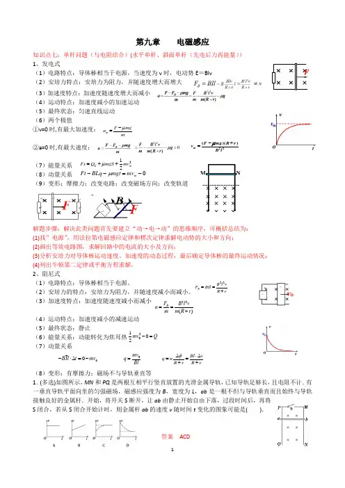 高中物理   第09章  电磁感应  (单双棒问题)典型例题(含答案)【经典】