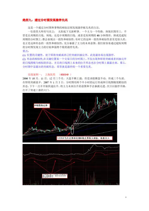 绝招9：透过分时图发现涨停先兆