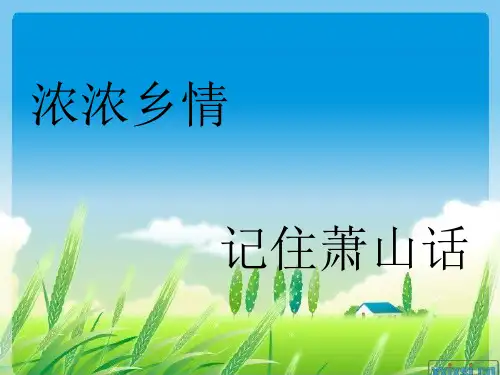 浓浓乡情——方言翻译(含答案)