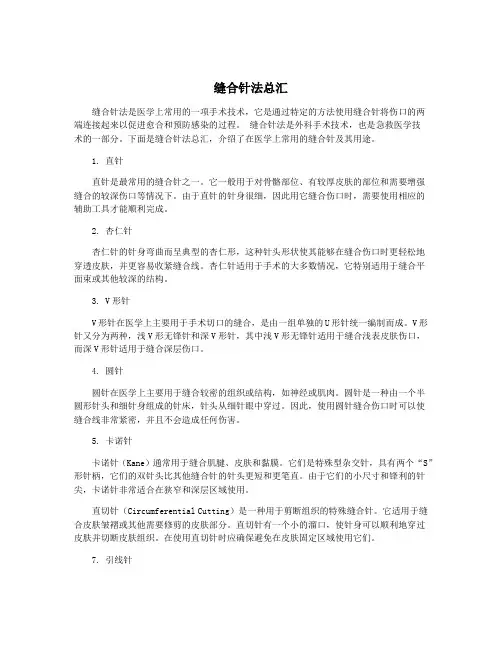 缝合针法总汇
