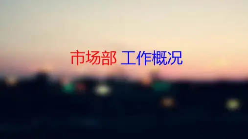 市场部工作概况,