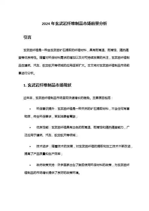 2024年玄武岩纤维制品市场前景分析