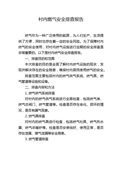 村内燃气安全排查报告