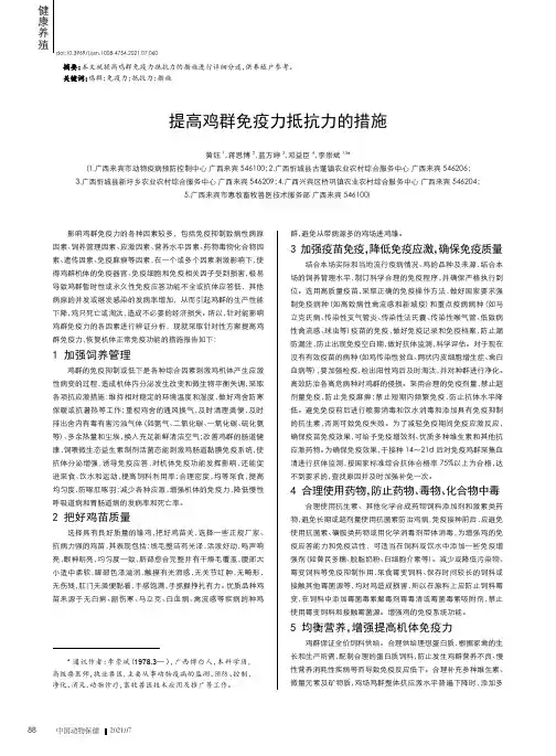 提高鸡群免疫力抵抗力的措施