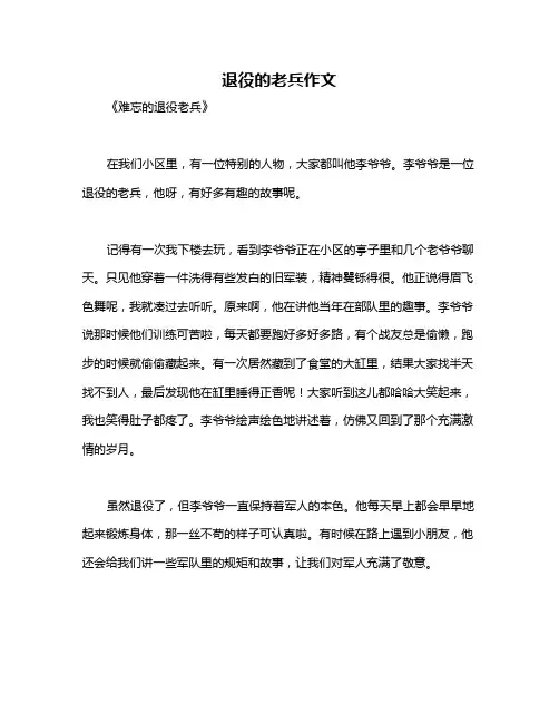 退役的老兵作文