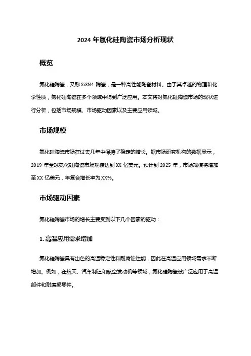 2024年氮化硅陶瓷市场分析现状