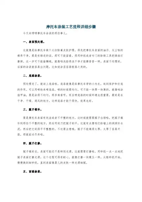 摩托车涂装工艺流程详细步骤