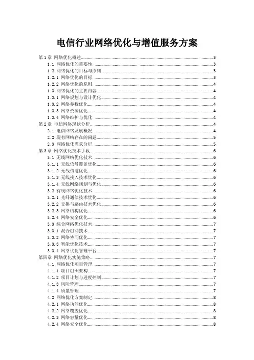 电信行业网络优化与增值服务方案