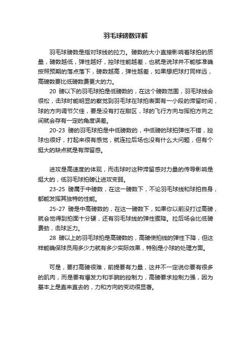 羽毛球磅数详解