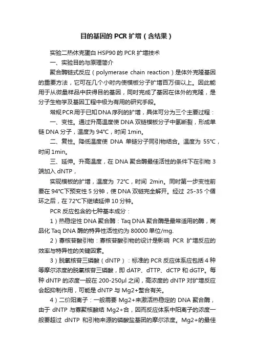 目的基因的PCR扩增（含结果）