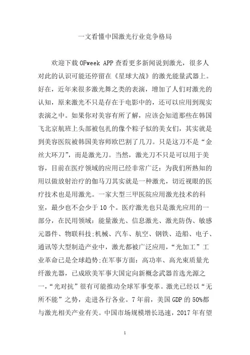 一文看懂中国激光行业竞争格局