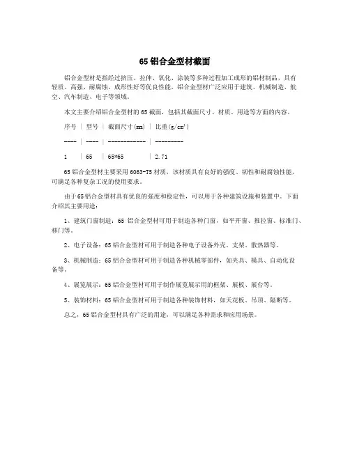 65铝合金型材截面