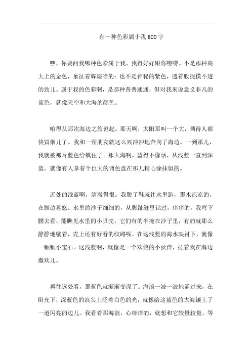 有一种色彩属于我800字