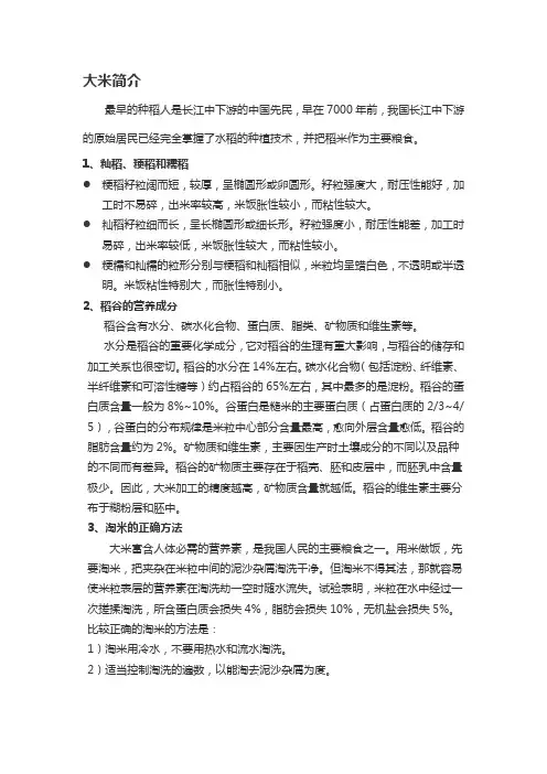 大米资料整理