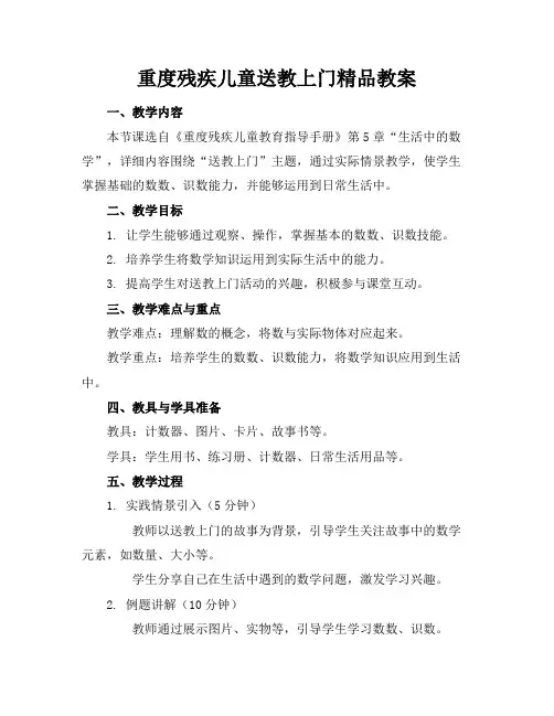 重度残疾儿童送教上门精品教案