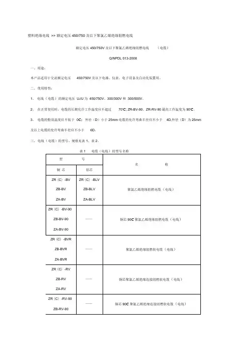 塑料绝缘电线