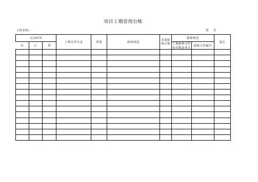 项目工期管理台账