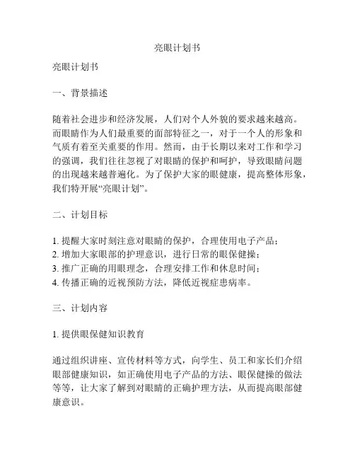 亮眼计划书
