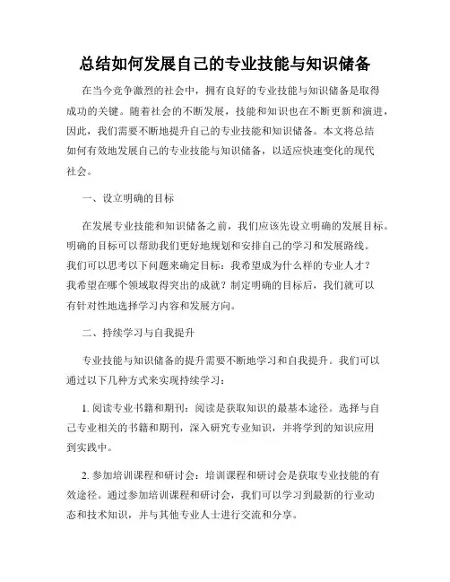 总结如何发展自己的专业技能与知识储备