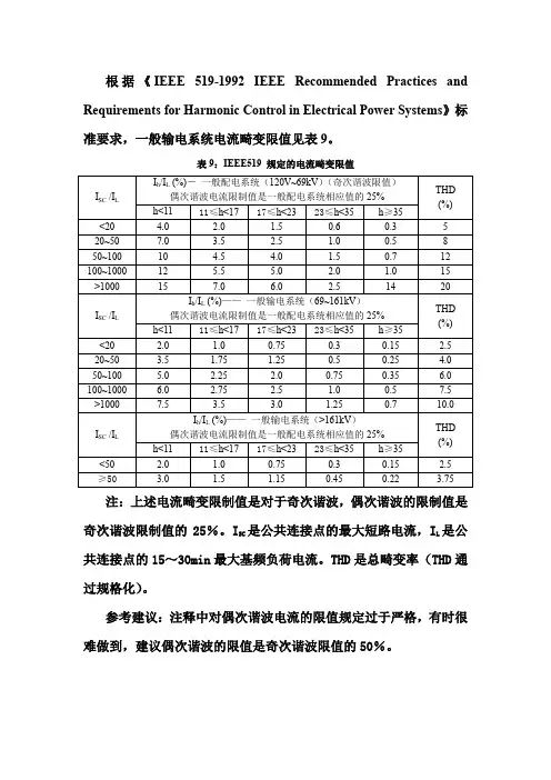 IEEE519谐波电流计算方法(推荐文档)