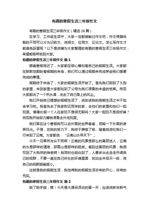 有趣的寒假生活三年级作文