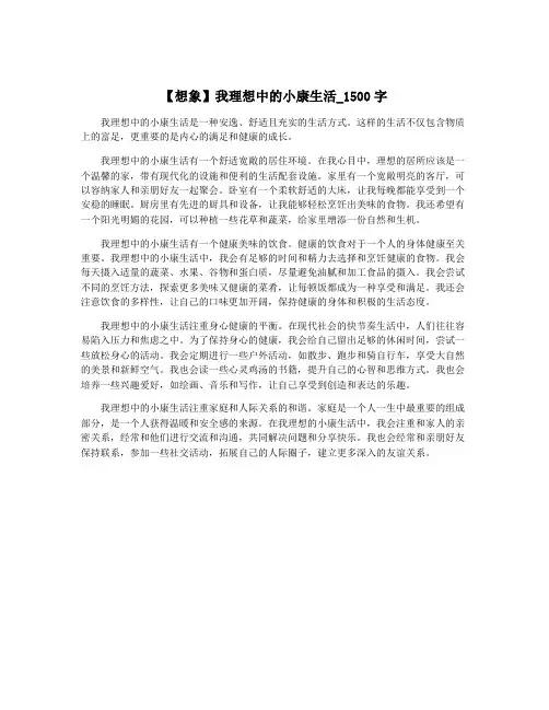 【想象】我理想中的小康生活_1500字