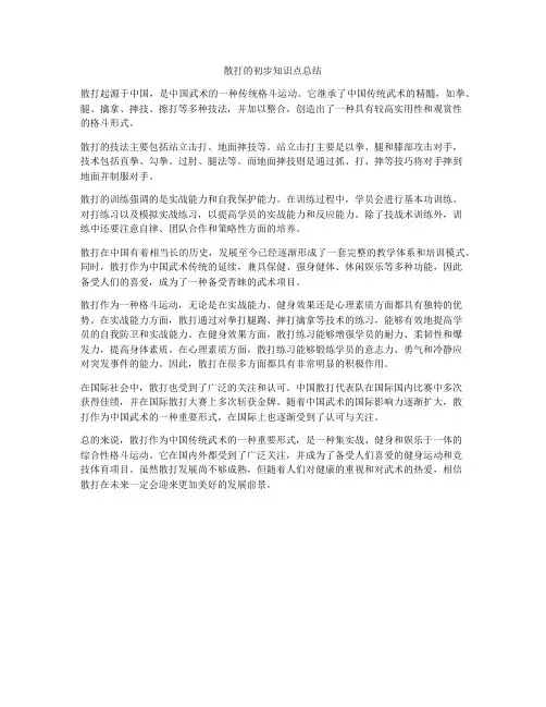 散打的初步知识点总结
