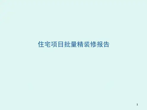 住宅项目批量精装修报告