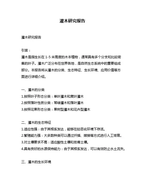 灌木研究报告
